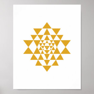 Poster d'art mural du Sri Yantra Jaune
