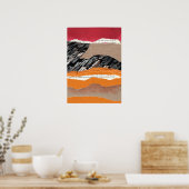 Poster d'art mural en rouge orange brun (Cuisine)