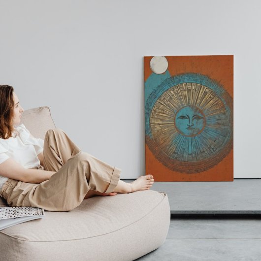 Poster d'art mural imprimable Boho Sun Moon