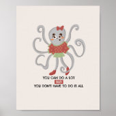 Poster d'art mural Motivation Cute Octopus (Devant)