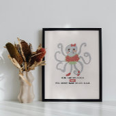 Poster d'art mural Motivation Cute Octopus