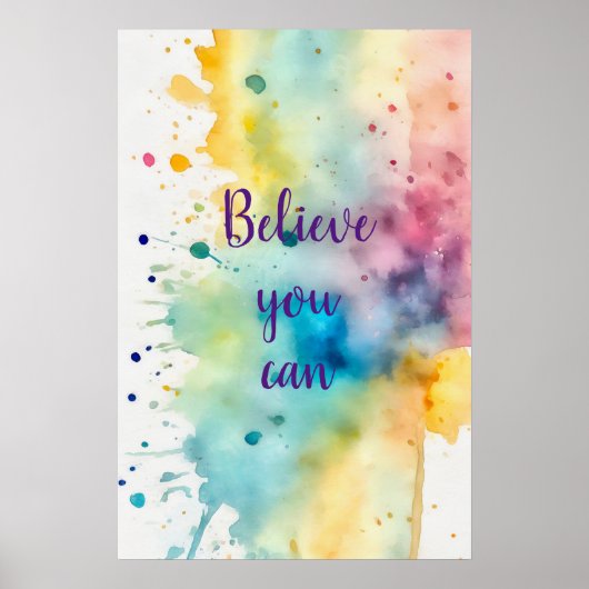 Poster d'art mural Motivational Watercolor 10 (Devant)