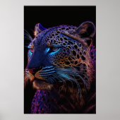 Poster d'art mural Neon Leopard (Devant)
