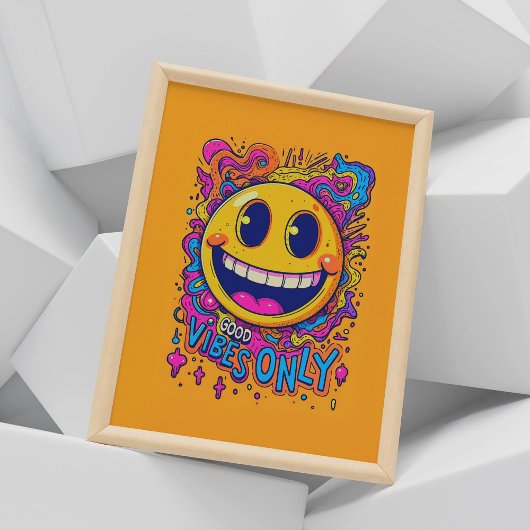 Poster d'art mural rétro Good Vibes Only