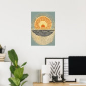 Poster d'art mural Serene Sun Illustration (Bureau à domicile)