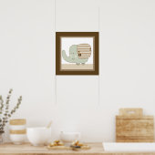 Poster d'art mural Sleepy Safari Elephant (Cuisine)