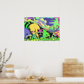 Poster d'art mural surréaliste Raccoon Berries (Cuisine)