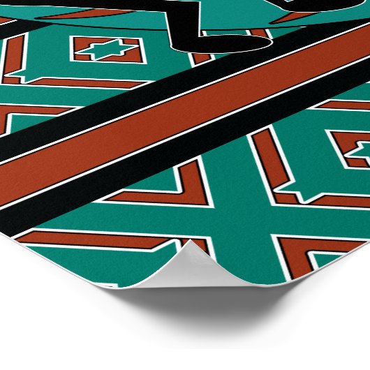 Poster d'art mural Turquoise Kokopelli Sud-Ouest (Coin)