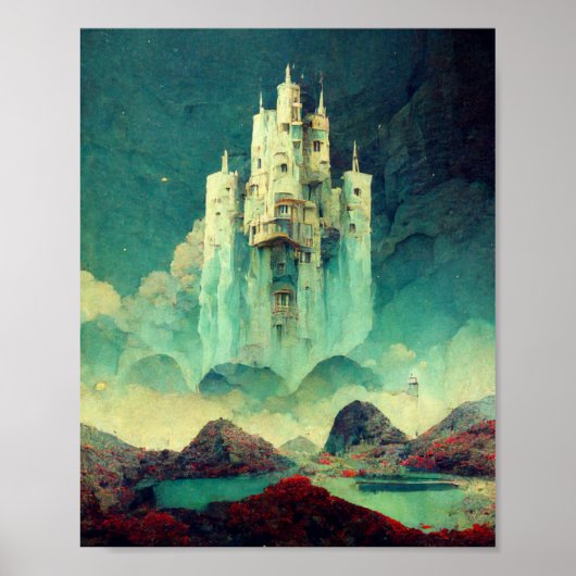 Poster d'art mystérieux Imaginaire de château (Devant)