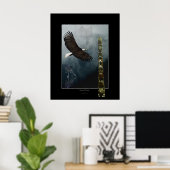 Poster d'art mystique Loups, aigle et Totem (Bureau à domicile)