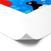 Poster d'art : nageurs, phoques et voiles. (Coin)