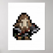 Poster d'art nain 8 bits 16x16 pixels (Devant)