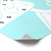 Poster d'art numérique Abstrait "Turquoise Space" (Coin)