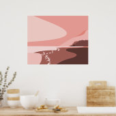 Poster d'Art numérique de plage rose féminin (Cuisine)