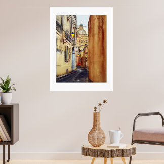 Poster d'art numérique des rues de Malte