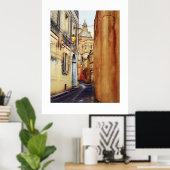Poster d'art numérique des rues de Malte (Bureau à domicile)
