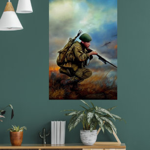 Poster d'Art numérique du soldat moderne IA #01