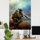 Poster d'Art numérique du soldat moderne IA #01 (Bureau à domicile)