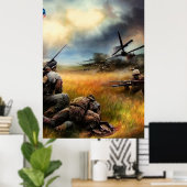 Poster d'Art numérique du soldat moderne IA #03 (Bureau à domicile)