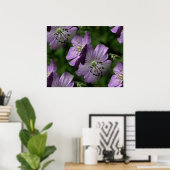 Poster d'Art numérique Floral aux fleurs violettes (Bureau à domicile)