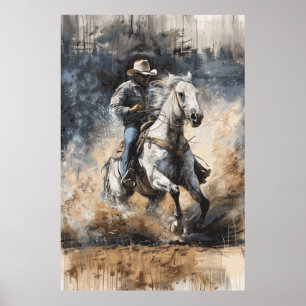 Poster d'art occidental Cheval Lover Cowboy