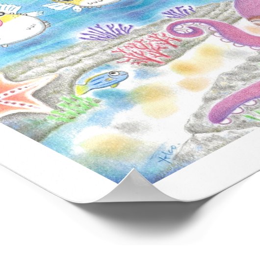 Poster d'art Octopus Porcupinefish (Coin)