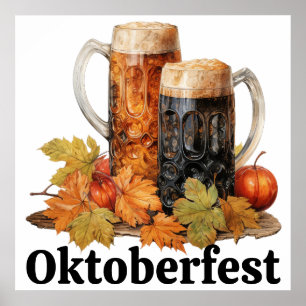 Poster d'art Oktoberfest Beer Mugs