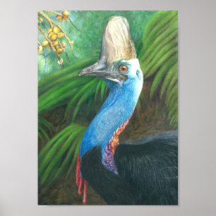 Poster D'Art Original Peint À La Main De Cassowary