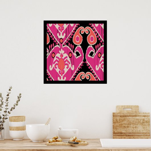 Poster d'art ouzbek Ikat (Cuisine)