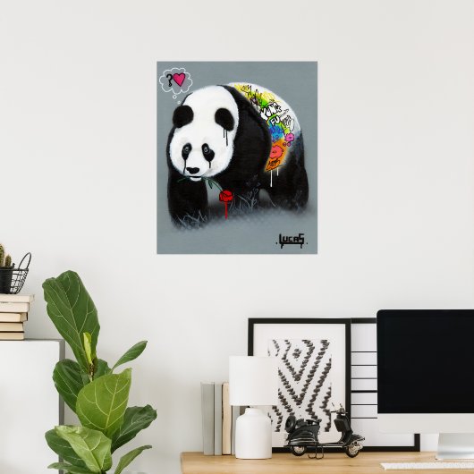 Poster d'art Panda "Not Kung Fu" (Bureau à domicile)