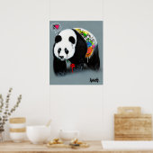 Poster d'art Panda "Not Kung Fu" (Cuisine)
