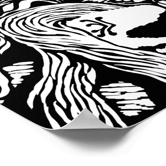 Poster d'art paysager B & W Forest Art Bois Imprim (Coin)