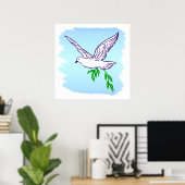 Poster d'art Peace Dove with Olive Branch (Bureau à domicile)