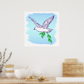 Poster d'art Peace Dove with Olive Branch (Cuisine)