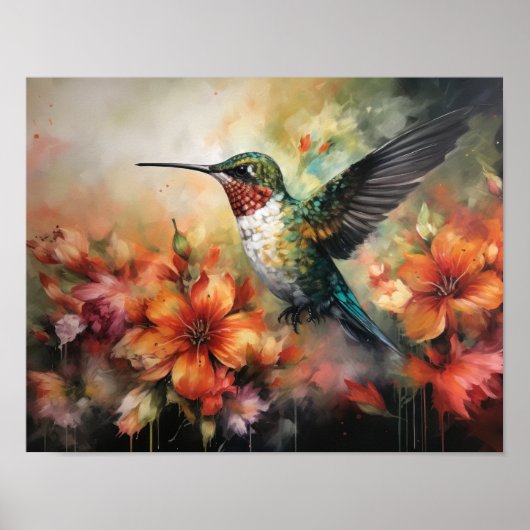 Poster d'art Peinture de colibri (Devant)