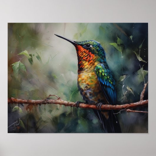 Poster d'art Peinture de colibri (Devant)