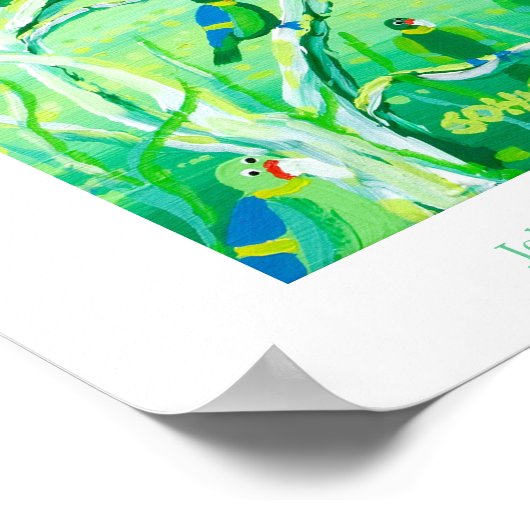 Poster d'art : Perroquets émeraude, Banrock Statio (Coin)