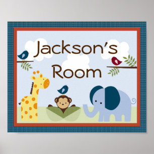 Poster d'art personnalisé "Jungle 123 Animaux"