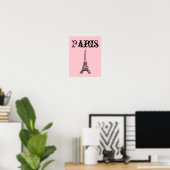 Poster d'art Pink Paris Tour Eiffel (Bureau à domicile)