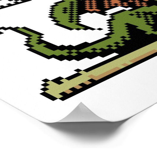 Poster d'Art Pixel 8 bits de la plateforme Dragon (Coin)