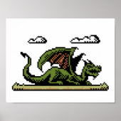 Poster d'Art Pixel 8 bits de la plateforme Dragon (Devant)