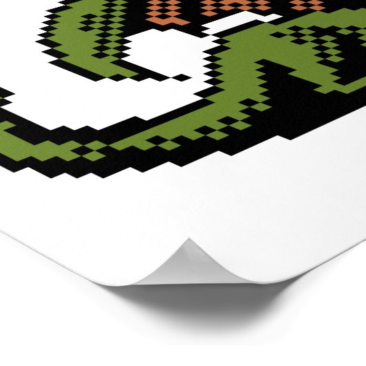 Poster d'art Pixel 8 bits Dragon (Coin)