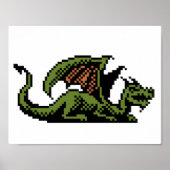 Poster d'art Pixel 8 bits Dragon (Devant)