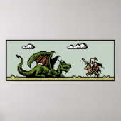 Poster d'art Pixel 8 bits Dragon Slayer (Devant)
