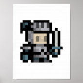 Poster d'art Pixel 8 bits Knight 16x16 Sprite Pixe (Devant)