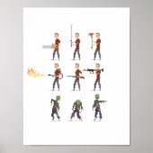 Poster d'art Pixel 8 bits Zombie Apocalypse (Devant)