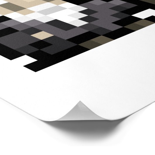 Poster d'art Pixel de 16x16 Sprite Wizard 8 bits (Coin)