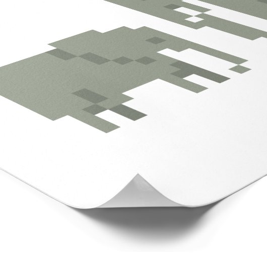 Poster D'Art Pixel De Mère Et Bébé Eléphant (Coin)