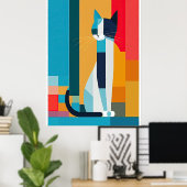 Poster d'Art Pop Cat Cryptic (Bureau à domicile)