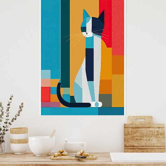 Poster d'Art Pop Cat Cryptic (Cuisine)